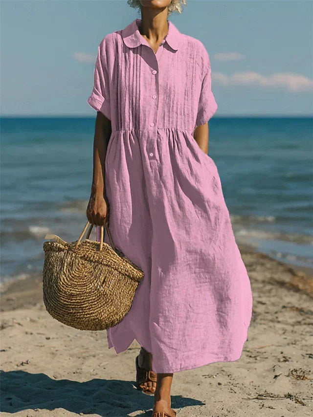 Women's Cotton Button-Front Shirt Dress – House of Velari