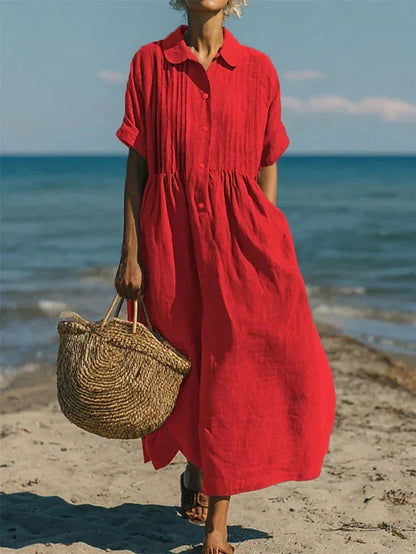 Women's Cotton Button-Front Shirt Dress – House of Velari