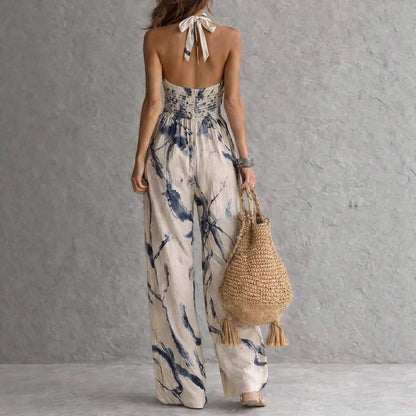 Women's Abstract Halter Neck Open Back Maxi Dress – House of Velari