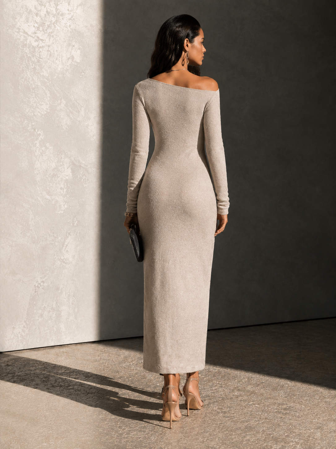 Women's Knit Shawl Maxi Dress – House of Velari