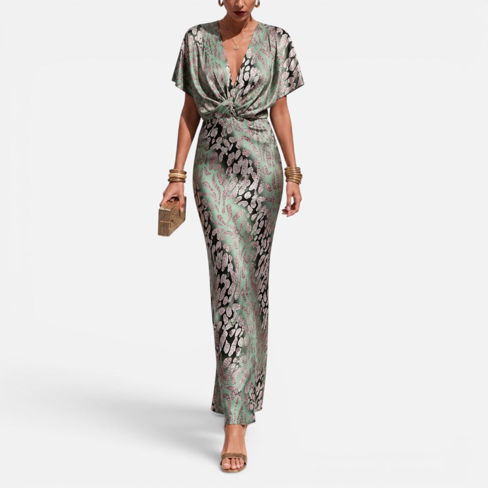 Printed Wrap Maxi Dress – House of Velari