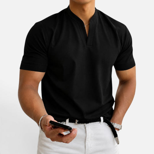 Men's Short-Sleeve Collarless V-Neck T Shirt – House of Velari