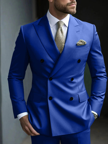 Men's Structured Green Double Breasted Suit – House of Velari