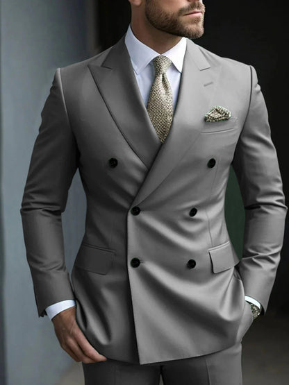 Men's Structured Green Double Breasted Suit – House of Velari