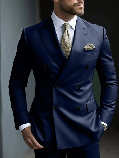 Men's Structured Green Double Breasted Suit – House of Velari