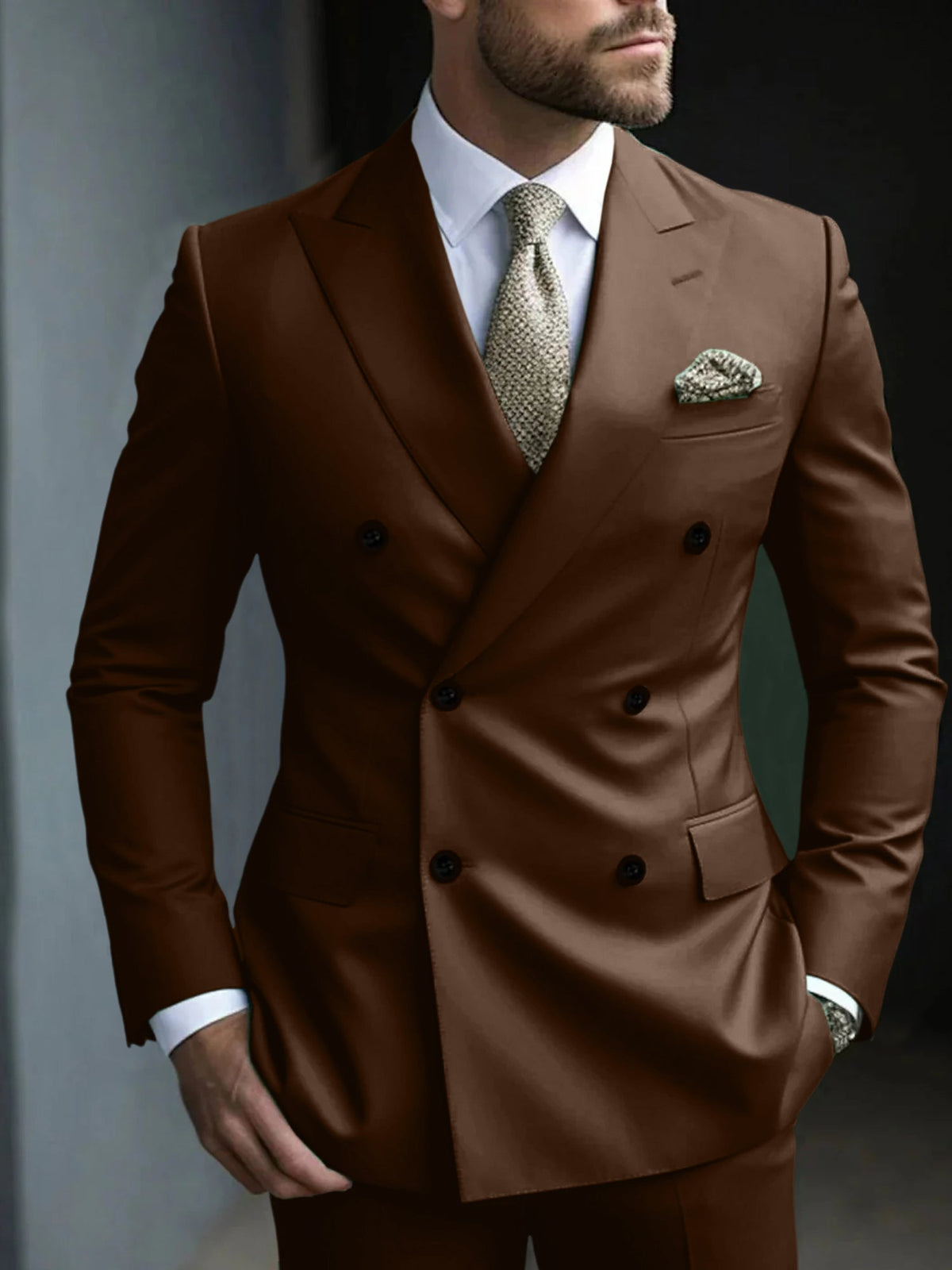 Men's Structured Green Double Breasted Suit – House of Velari