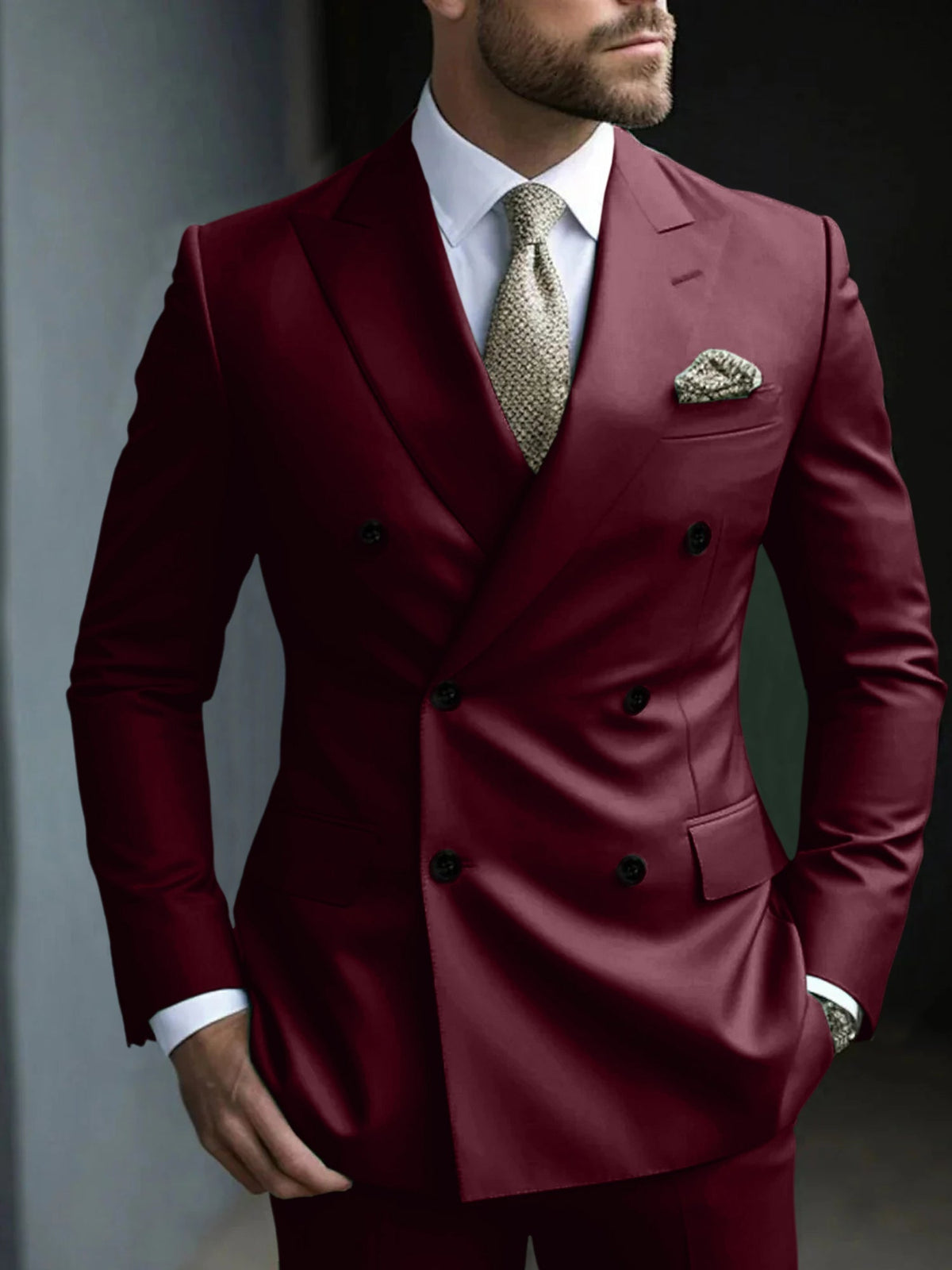 Men's Structured Green Double Breasted Suit – House of Velari