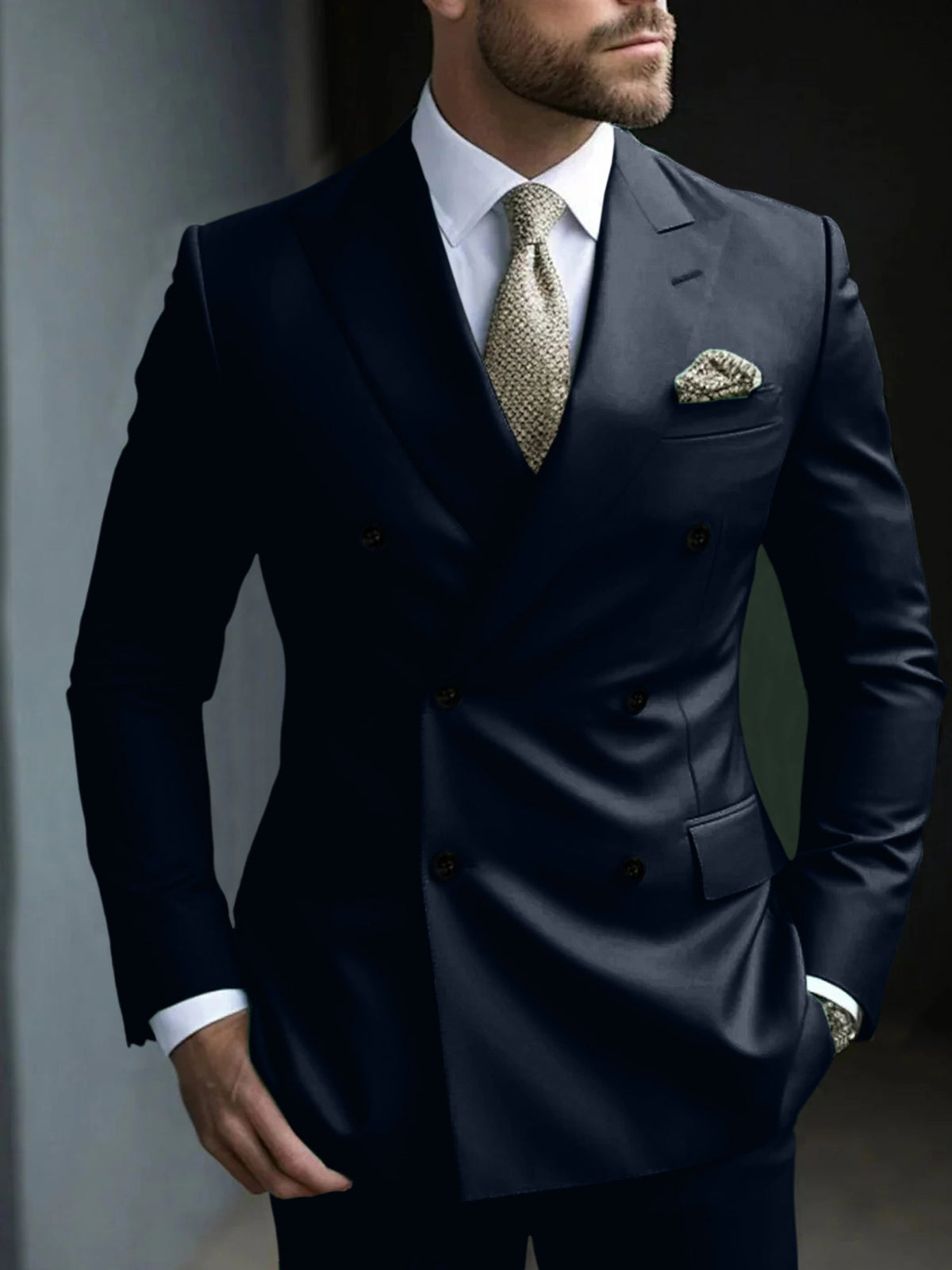 Men's Structured Green Double Breasted Suit – House of Velari