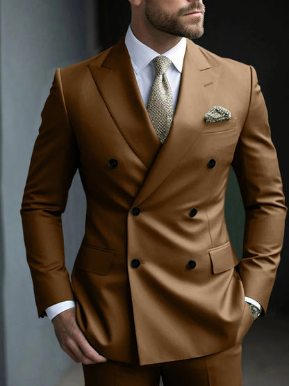 Men's Structured Green Double Breasted Suit – House of Velari