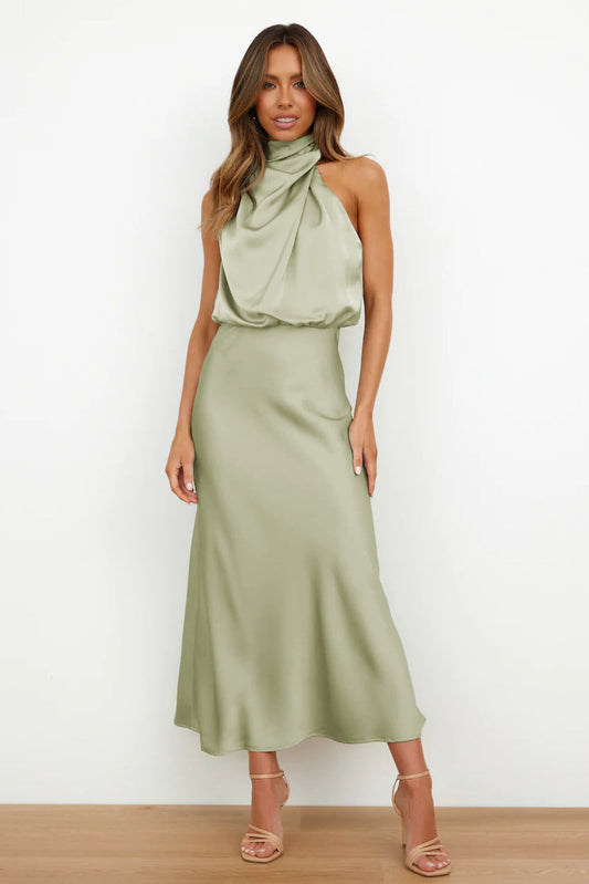 Women's Chic Halter Neck Evening Dress – House of Velari