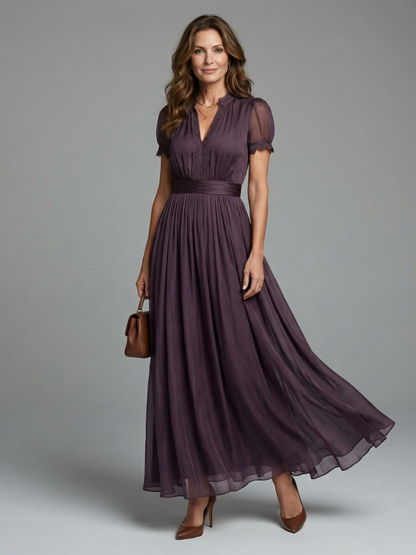 Women's Gathered Waist Keyhole Maxi Dress – House of Velari