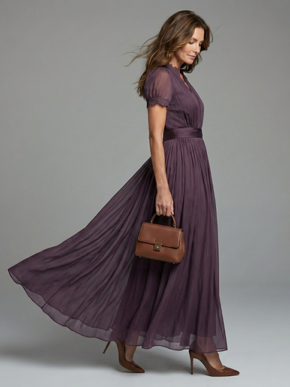 Women's Gathered Waist Keyhole Maxi Dress – House of Velari