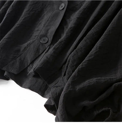 Women's Linen V-Neck Button Blouse Long Sleeve – House of Velari