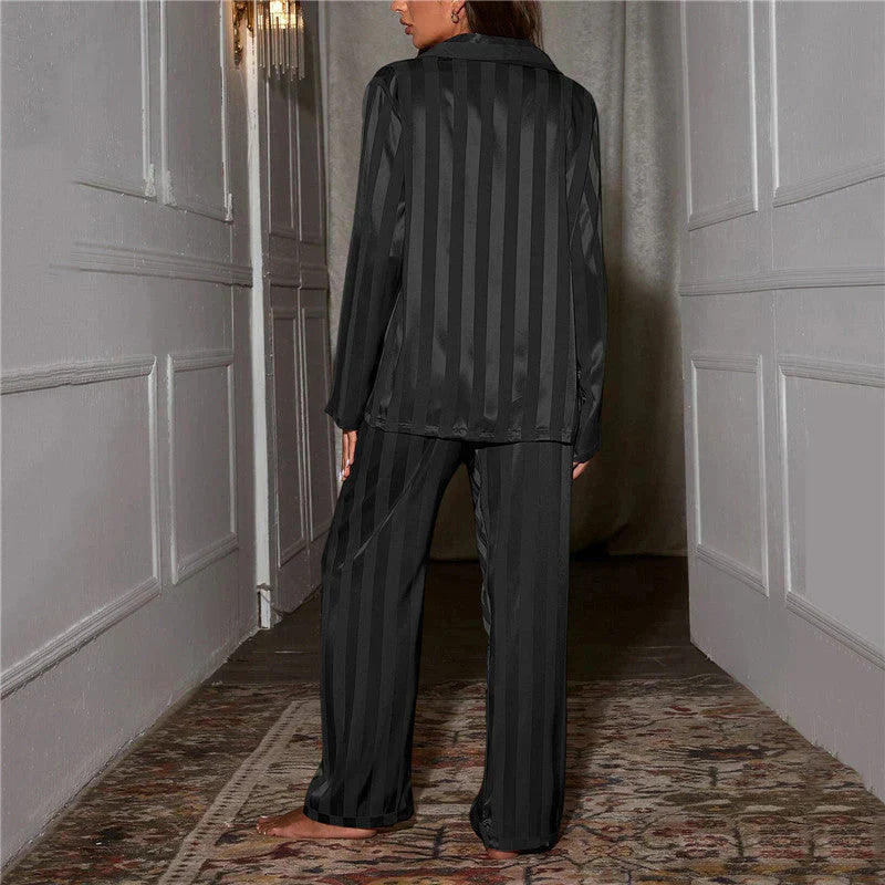 Women's Satin Striped Loungewear Set – House of Velari