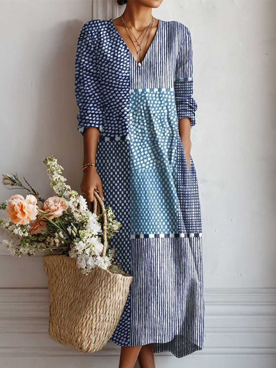 Women's Blue Maxi Everyday Comfort Dress – House of Velari