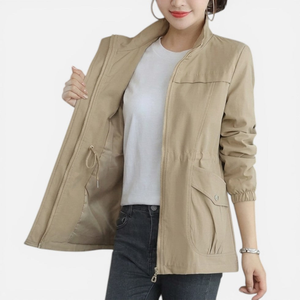 Lightweight Zip-Up Jacket with Drawstring Waist – House of Velari
