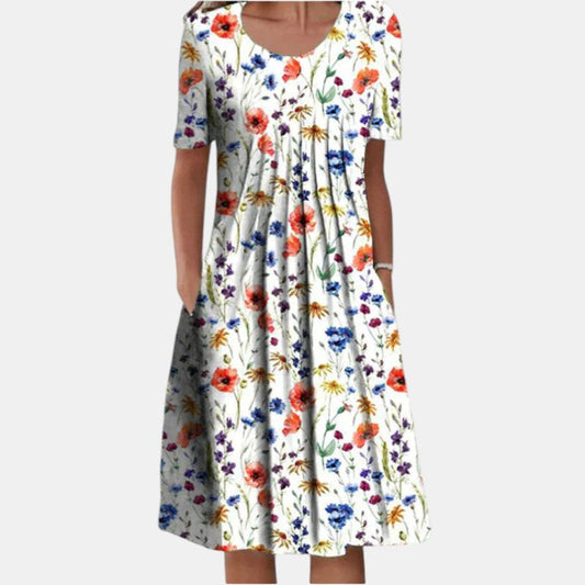 Women's Floral Cotton Tummy Coverage Dress – House of Velari