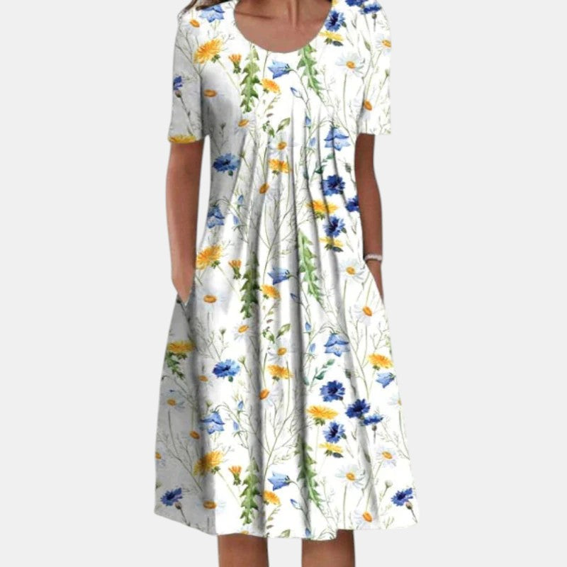 Women's Floral Cotton Tummy Coverage Dress – House of Velari