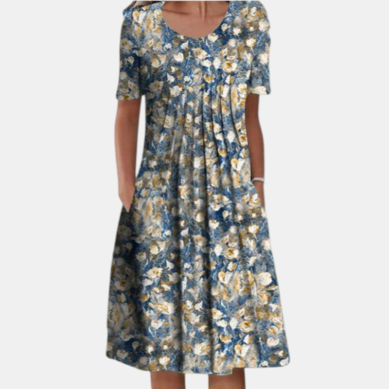 Women's Floral Cotton Tummy Coverage Dress – House of Velari