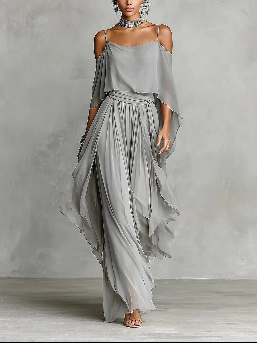 Women's Cold Shoulder Draped Two-Piece Set – House of Velari