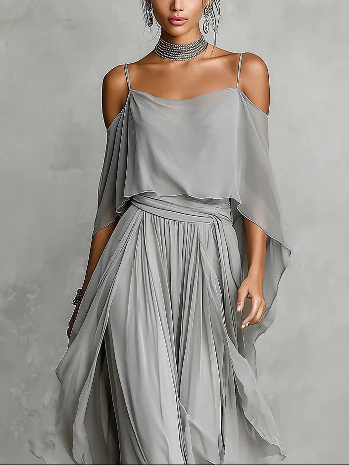 Women's Cold Shoulder Draped Two-Piece Set – House of Velari