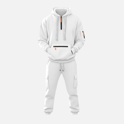 Men’s Two-Piece Tracksuit Set Casual Hoodie & Cargo Joggers – House of Velari