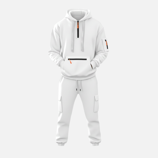 Men’s Two-Piece Tracksuit Set Casual Hoodie & Cargo Joggers – House of Velari