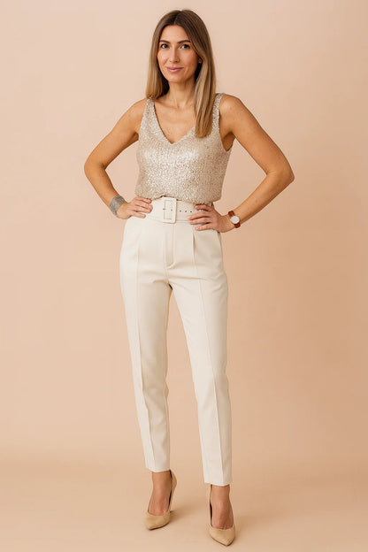 Women's Sequin V-Neck Sleeveless Party Top Sparkle – House of Velari