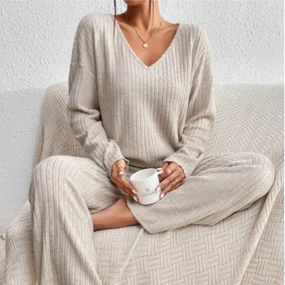 Women's Breathable Ribbed Knit Loungewear Set – House of Velari