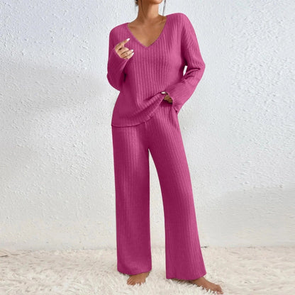 Women's Breathable Ribbed Knit Loungewear Set – House of Velari