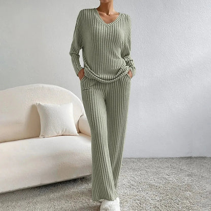 Women's Breathable Ribbed Knit Loungewear Set – House of Velari