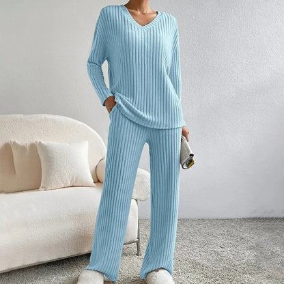 Women's Breathable Ribbed Knit Loungewear Set – House of Velari