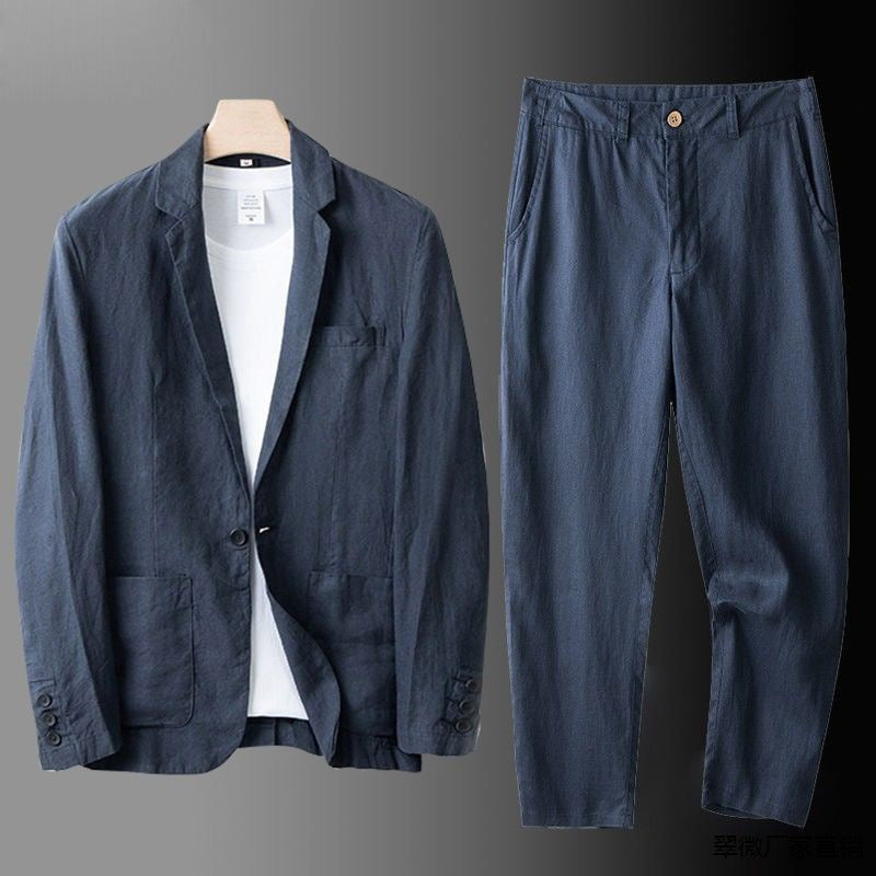 Men's Linen Two-Piece Suit with Elastic Waistband – House of Velari