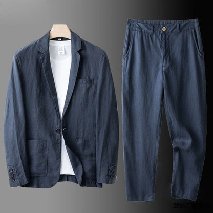 Men's Linen Two-Piece Suit with Elastic Waistband – House of Velari