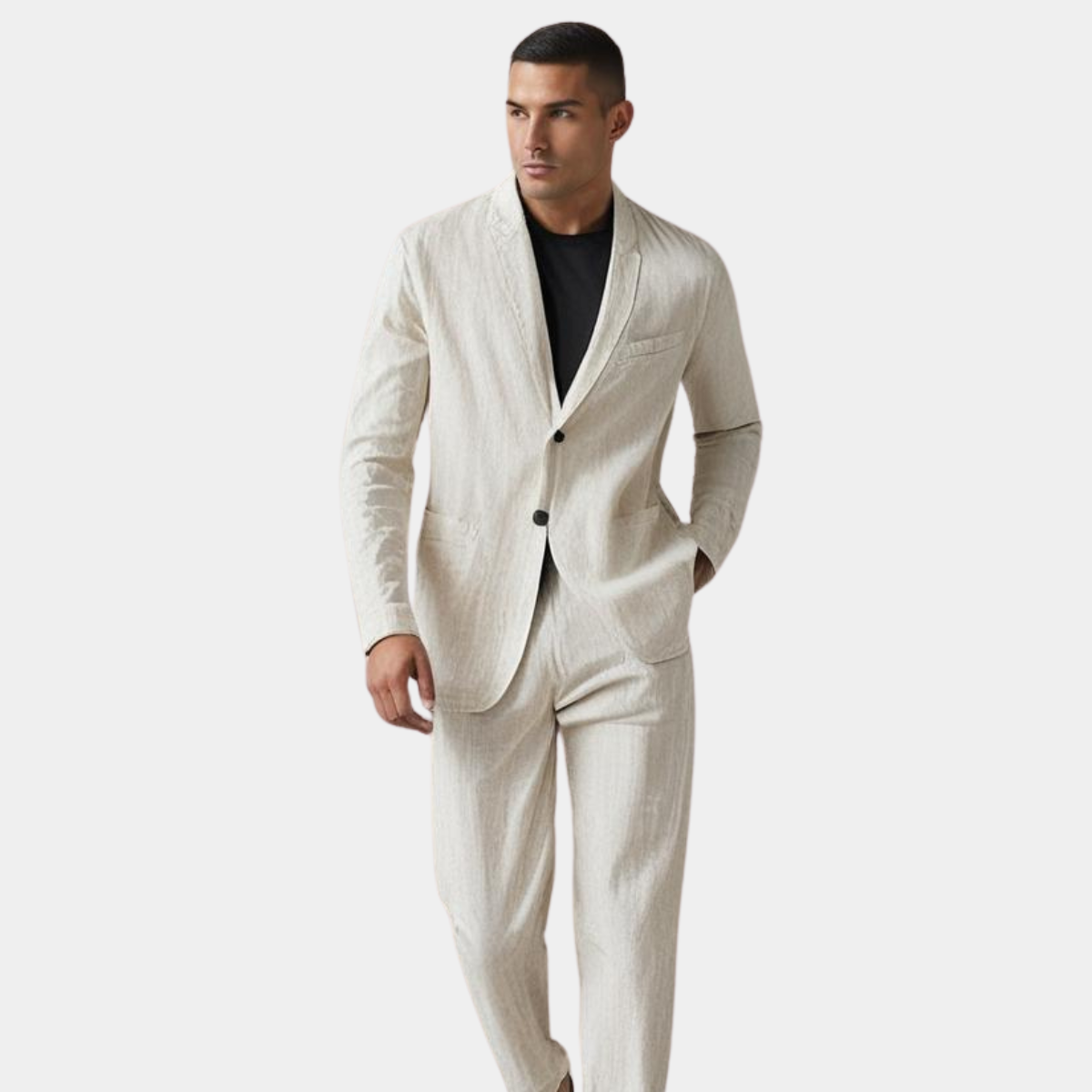 Men's Linen Two-Piece Suit with Elastic Waistband – House of Velari