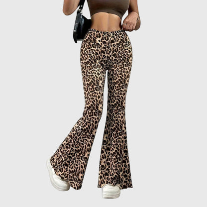 Women's Leopard Print High Waist Bootcut Pants – House of Velari