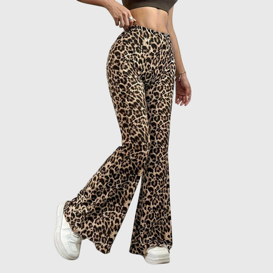 Women's Leopard Print High Waist Bootcut Pants – House of Velari