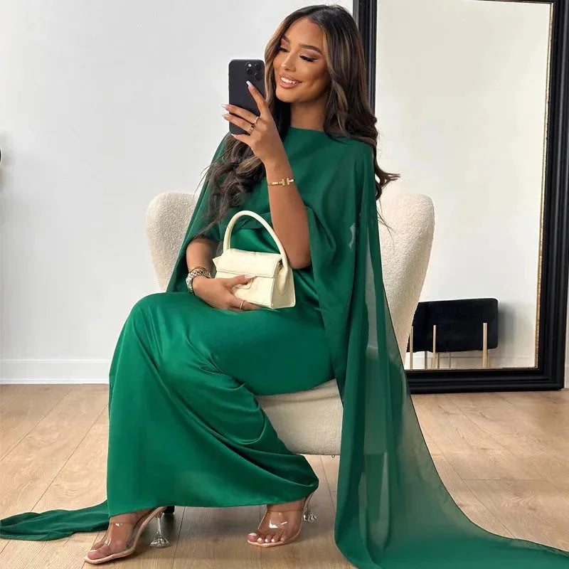 Women's Wedding Guest Cape Maxi Dress – House of Velari