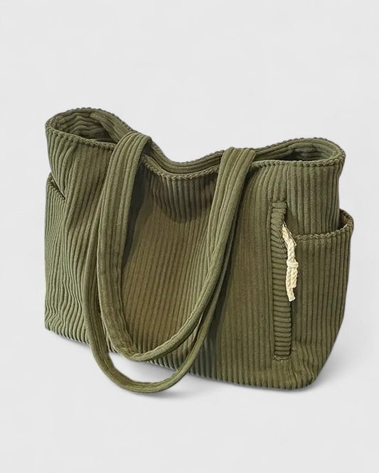 Women's Ribbed Tote Bag with Cord Detail – House of Velari