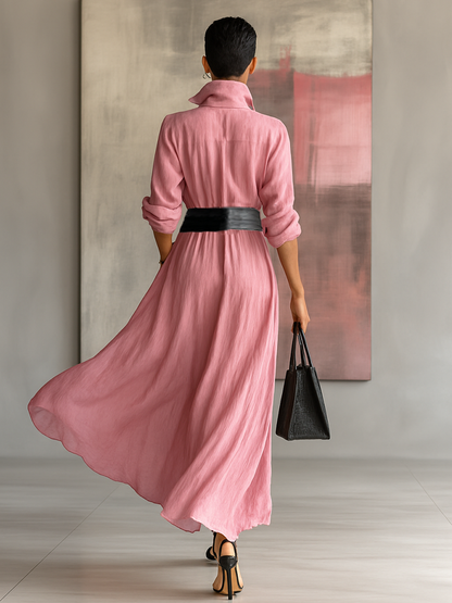 Women's Long Sleeve Lapel Shirt Dress – House of Velari