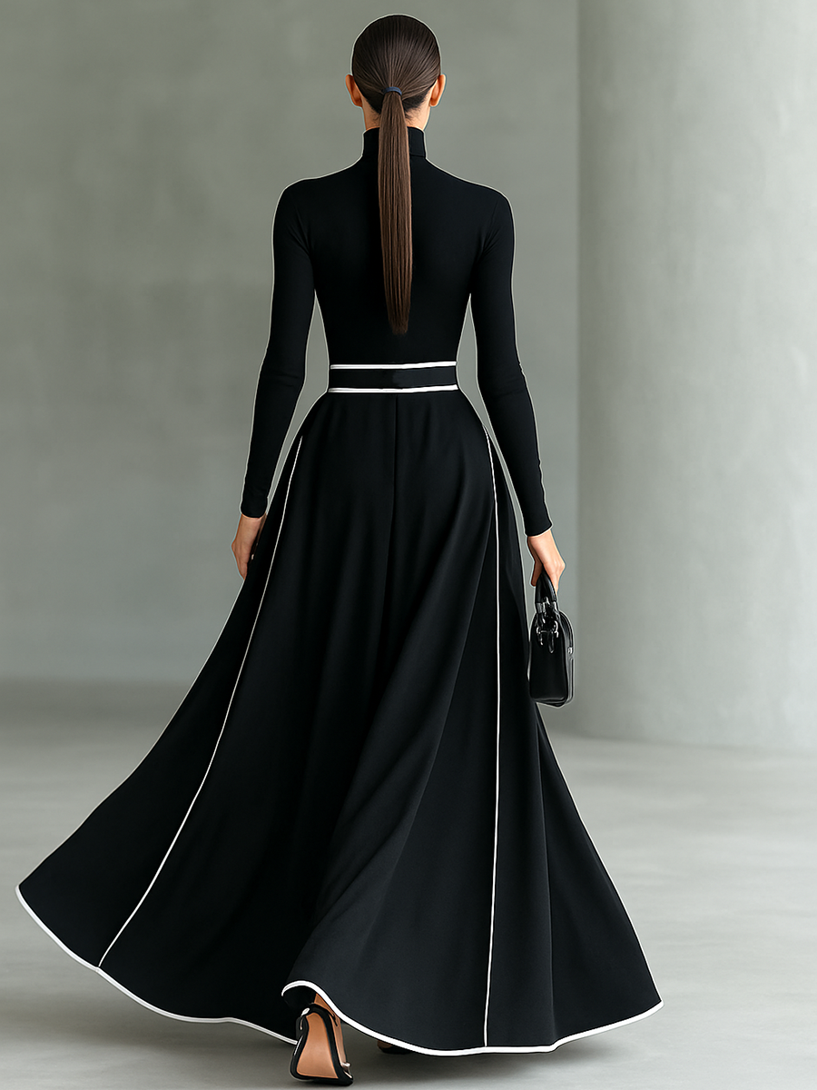 Women's Black Long Sleeve Maxi Dress – House of Velari
