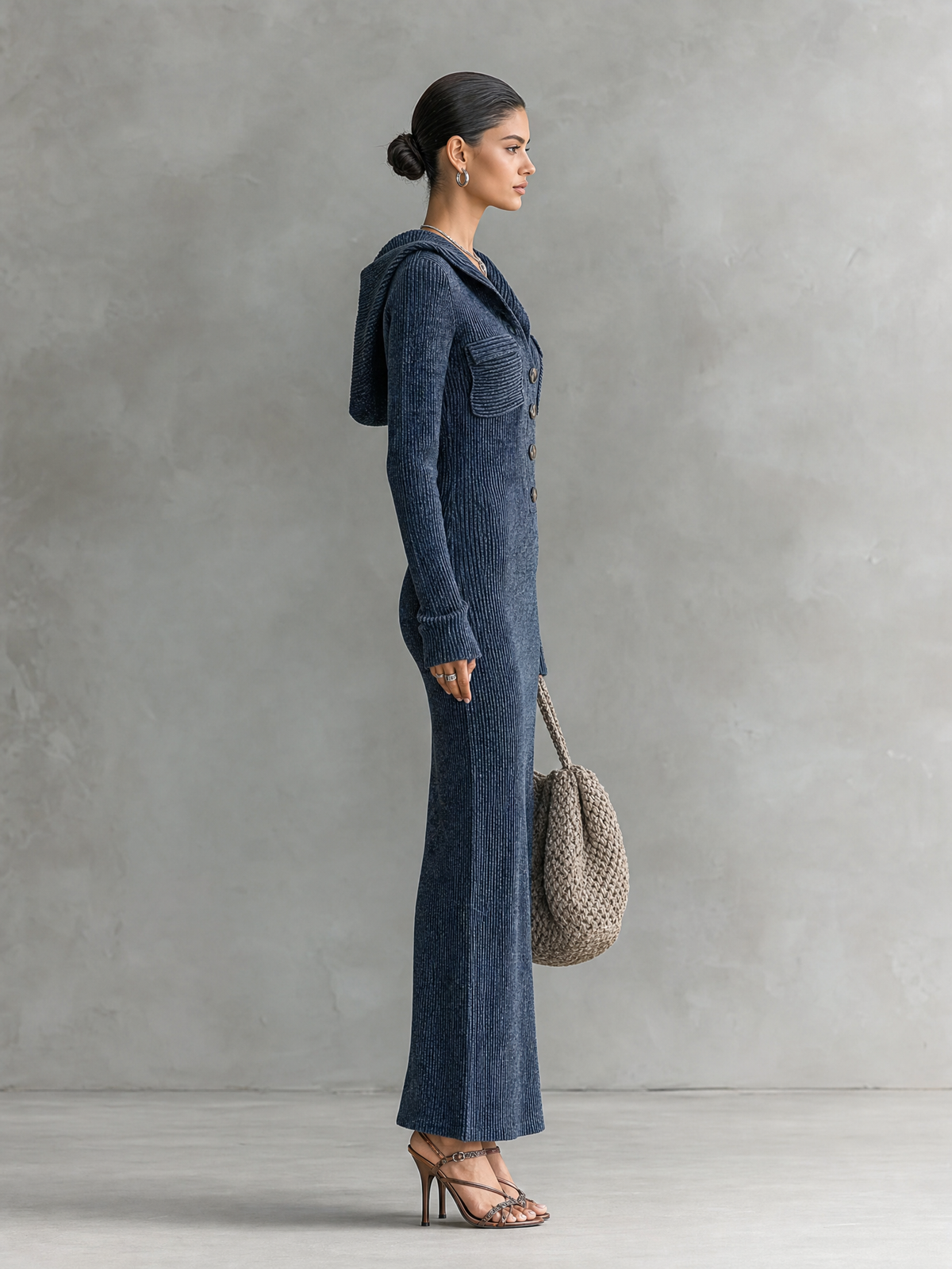 Women's Knit Hooded Slim Fit Maxi Dress – House of Velari