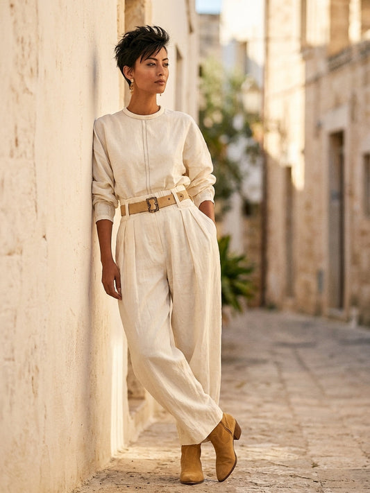Women's Linen Long Sleeve Set – House of Velari