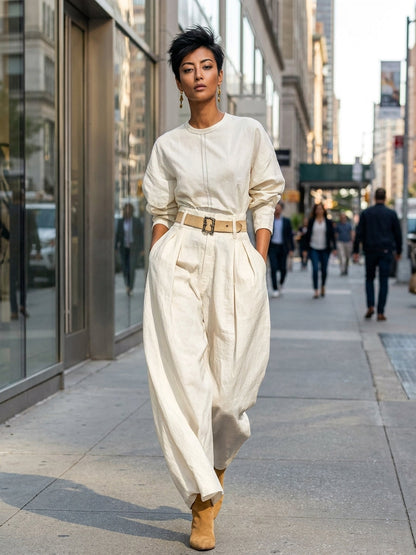 Women's Linen Long Sleeve Set – House of Velari