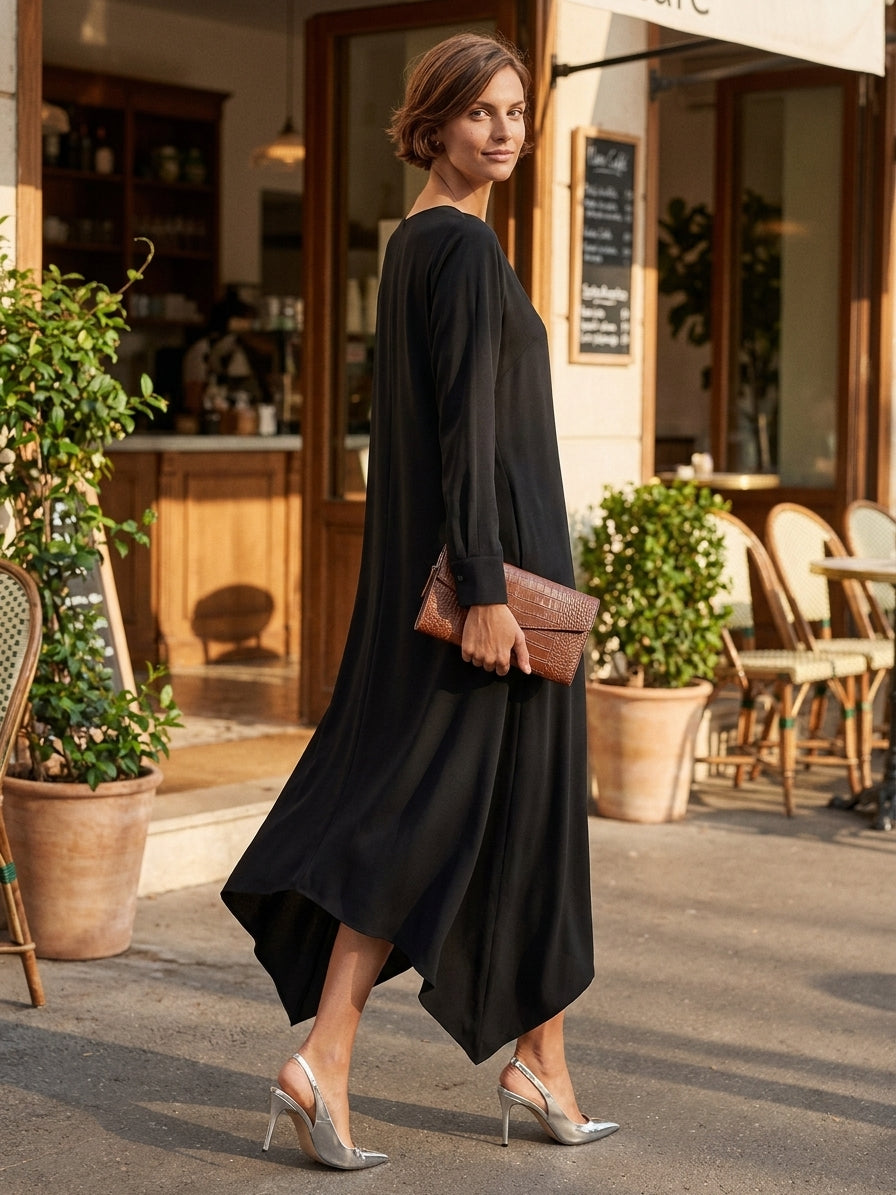 Women's Cotton Asymmetric Midi Dress – House of Velari