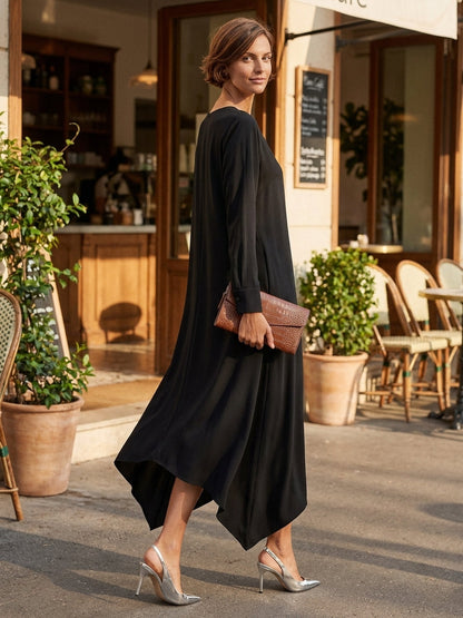 Women's Cotton Asymmetric Midi Dress – House of Velari