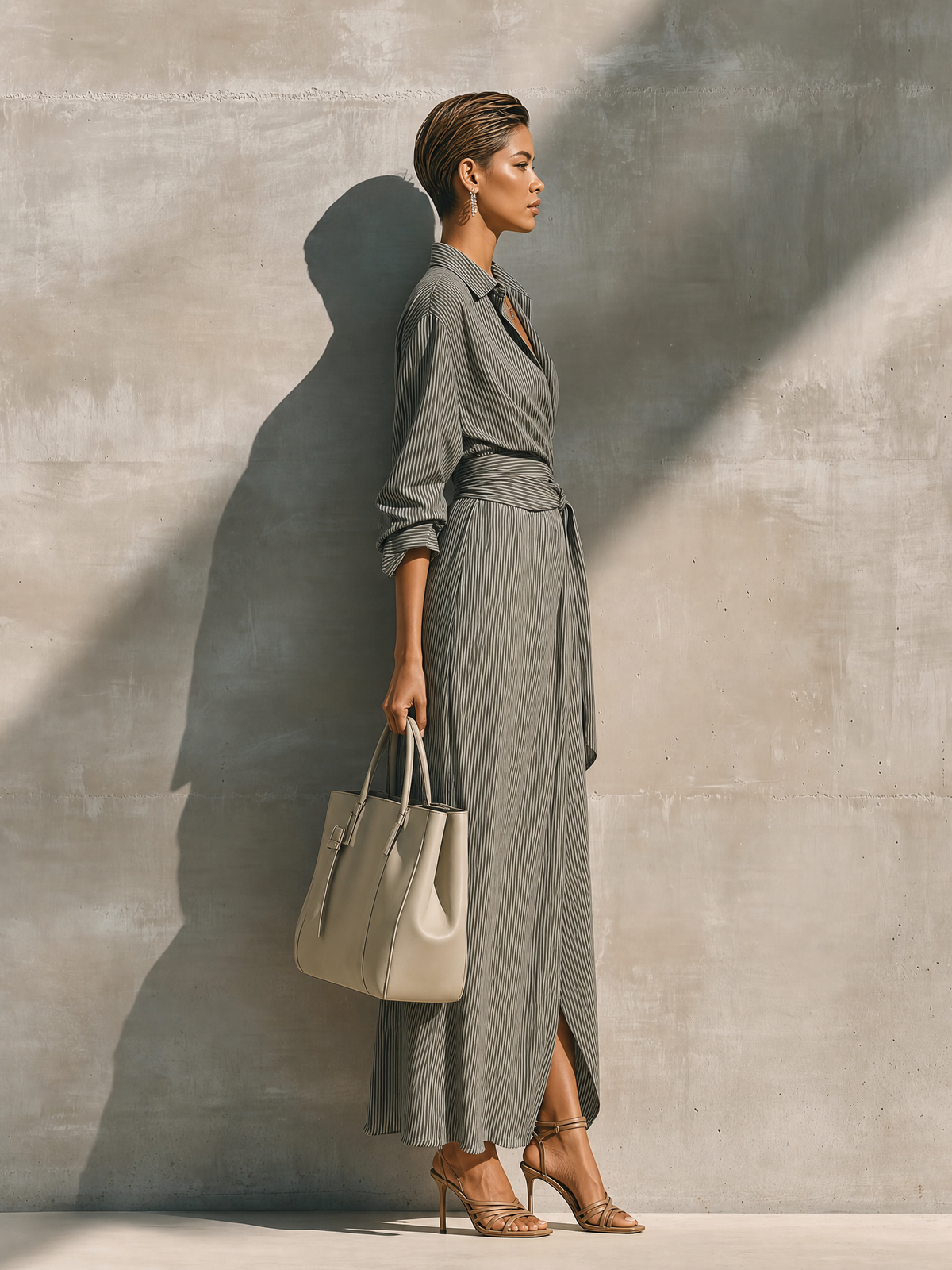 Women's White Cotton Wrap Shirt Dress – House of Velari