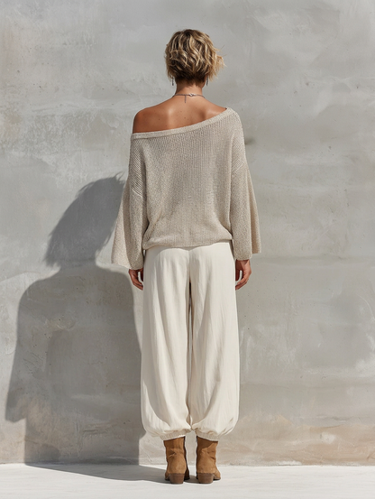 Women's White Knit Batwing Two-Piece Set – House of Velari