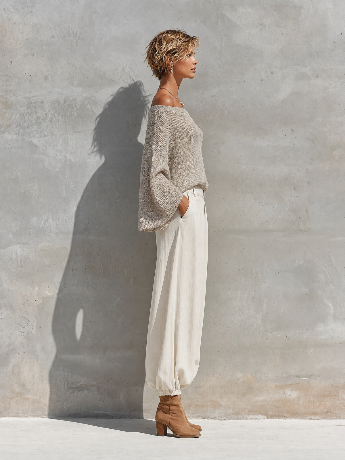 Women's White Knit Batwing Two-Piece Set – House of Velari