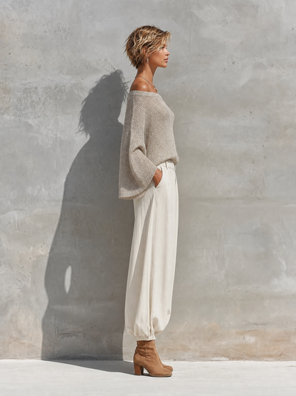 Women's White Knit Batwing Two-Piece Set – House of Velari